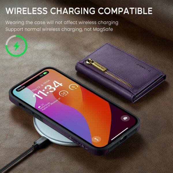 Top Zipper Magnetic Leather Case & Wallet - Image 8
