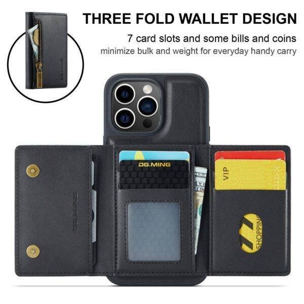 Top Zipper Magnetic Leather Case & Wallet - Image 6