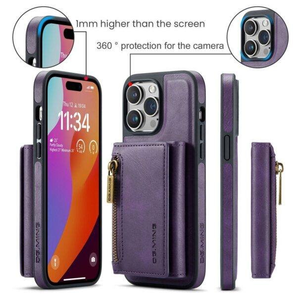 Top Zipper Magnetic Leather Case & Wallet - Image 4