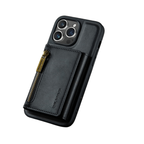 Top Zipper Magnetic Leather Case & Wallet
