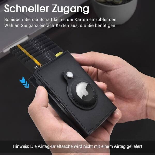 Premium Leather AirTag Pop-up Wallet - Image 4