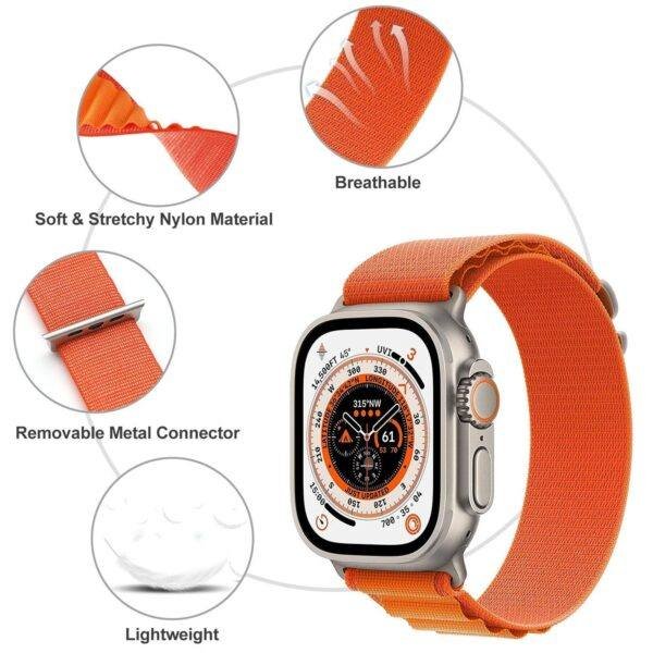 Black TG Alpine Loop Nylon Apple Watch Band - Image 8