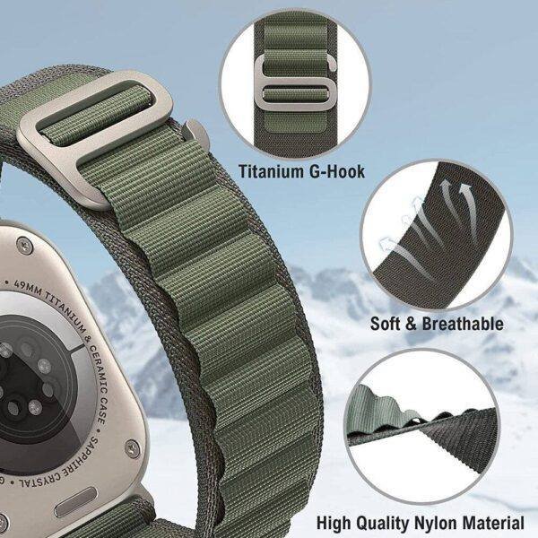 Black TG Alpine Loop Nylon Apple Watch Band - Image 3