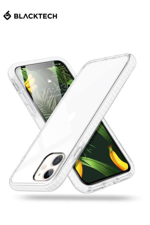 White Hybrid Case With Clear Back & White Border