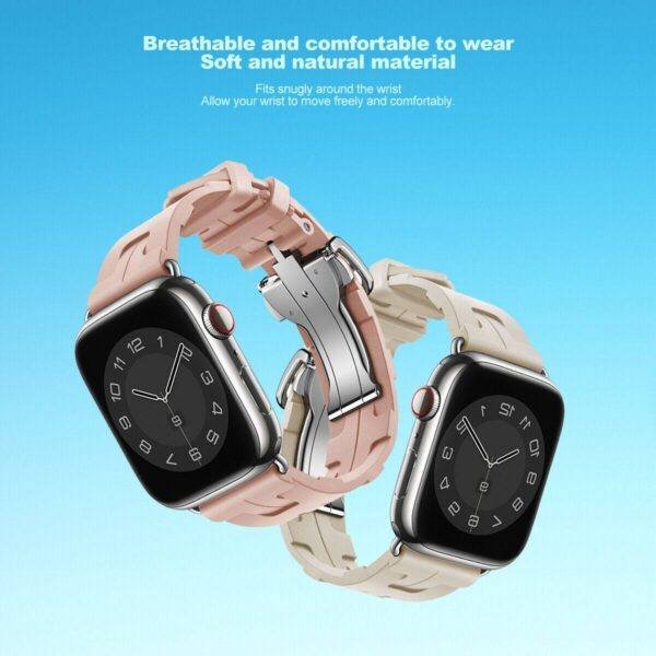 White TG Deployment Buckle Band Apple Watch Band - Image 8