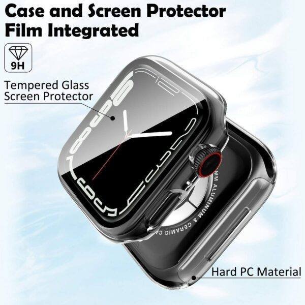 TG Glass Case Screen Protector for Apple Watch Series 8 & 7 - Image 3