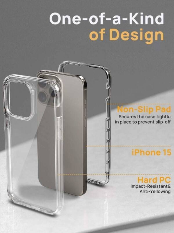 Shockproof Clear 360 Full Body Case Cover with Tempered Glass Screen Protector for iPhone Series - Image 3